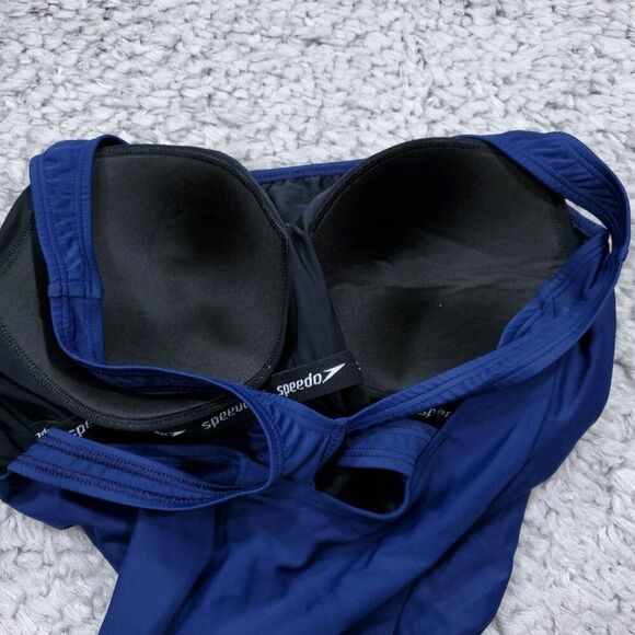Speedo Conservative Ultraback One Piece with Princess Seam Navy Blue Size 16 - Picture 7 of 10